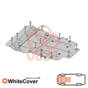 Захист двигуна, КПП і радіатора для Audi A8 D4 2010-2017 KOLCHUGA WhiteCover 4.0831.00 фото