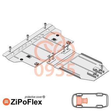 Захист двигуна і КПП для Mercedes-Benz Vito D W447 2014-2019 KOLCHUGA ZiPoFlex 2.0935.00 фото