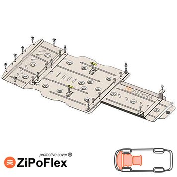 Захист двигуна, КПП і радіатора для BMW 3 F30 2012-2019 KOLCHUGA ZiPoFlex 2.1097.00 фото
