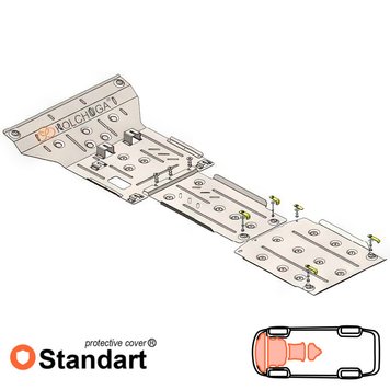 Захист двигуна, КПП, радіатора і роздатки для Volkswagen Amarok II 2022- KOLCHUGA Standart 1.1265.00 фото