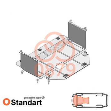 Захист двигуна, КПП і радіатора для Kia Picanto 2017- KOLCHUGA Standart 1.0879.00 фото