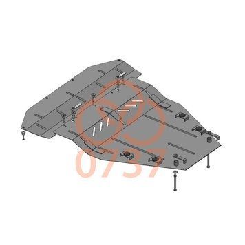 Захист двигуна, КПП і радіатора для Nissan Qashqai J10 / +2 NJ10 2006-2014 KOLCHUGA Standart 1.0737.00 фото ##SPECS## Об'єм двигуна: V-всі | Примітка: