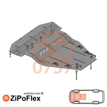 Захист двигуна, КПП і радіатора для Nissan Qashqai J10 / +2 NJ10 2006-2014 KOLCHUGA ZiPoFlex 2.0737.00 фото