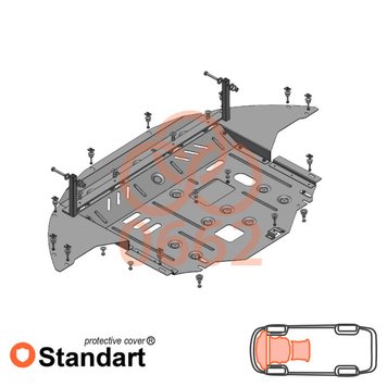 Захист двигуна, КПП і радіатора для Hyundai Elantra VI (AD) 2016-18-2020 KOLCHUGA Standart 1.0662.00 фото