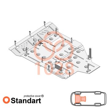 Захист двигуна, КПП і переднього мосту для Mercedes-Benz Vito D W447 2019- KOLCHUGA Standart 1.1028.00 фото