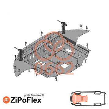Захист двигуна, КПП і радіатора для Hyundai Elantra VI (AD) 2016-18-2020 KOLCHUGA ZiPoFlex 2.0662.00 фото