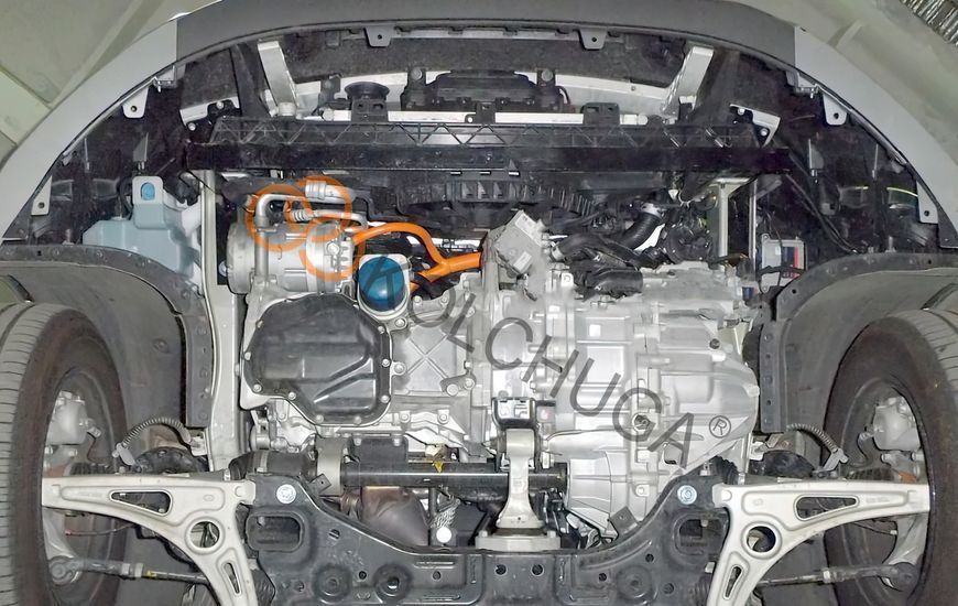 Захист двигуна, КПП і радіатора для Hyundai Ioniq Hybrid 2016-2021 KOLCHUGA ZiPoFlex 2.0800.00 фото ##SPECS## Об'єм двигуна: V- 1,6i | Примітка: АКПП