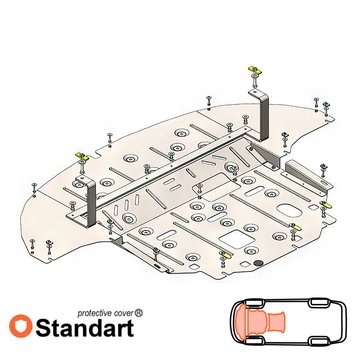 Захист двигуна, КПП і радіатора для Kia Optima JF 2015-2020 KOLCHUGA Standart 1.1272.00 фото