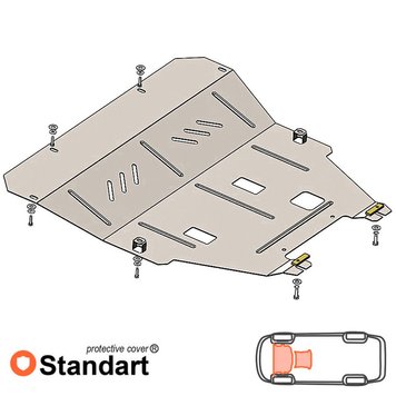 Захист двигуна і КПП для Renault Laguna II 2001-2007 KOLCHUGA Standart 1.0691.00 фото