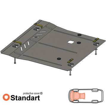 Захист двигуна, КПП і радіатора для Opel Corsa Е 2015- KOLCHUGA Standart 1.0609.00 фото