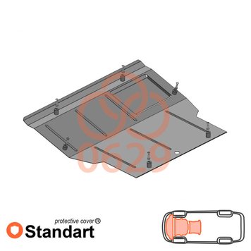 Захист двигуна, КПП, радіатора і кондиціонера для Volkswagen T-5, Т-6 2003- KOLCHUGA Standart 1.0629.00 фото