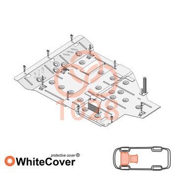 Захист двигуна, КПП і переднього мосту для Mercedes-Benz Vito D W447 2019- KOLCHUGA WhiteCover 4.1028.00 фото