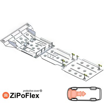 Захист двигуна, КПП, радіатора і роздатки для Volkswagen Amarok II 2022- KOLCHUGA ZiPoFlex 2.1273.00 фото