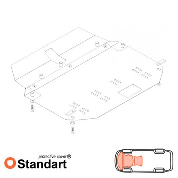 Захист двигуна, КПП і радіатора для Kia Cerato II 2009-2012 KOLCHUGA Standart 1.0122.00 фото