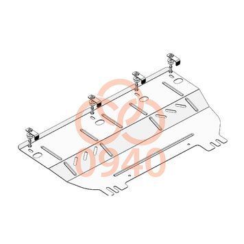 фото Защита двигателя и КПП для Citroen C3 Aircross 2017-2024 KOLCHUGA WhiteCover 4.0940.00 ##SPECS## Объем двигателя: V-1.2Pure Tech; 1.5 Blue Hdi | Примечание: после 08.2017г.