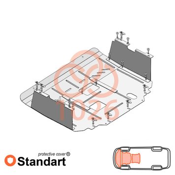 Захист двигуна, КПП і радіатора для Ford Transit V363 MCA 2019- KOLCHUGA Standart 1.1026.00 фото