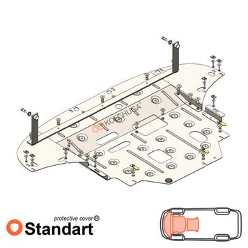 Захист двигуна, КПП і радіатора для Kia Soul III 2018- KOLCHUGA Standart 1.1134.00 фото