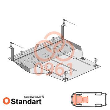 Захист двигуна, КПП і радіатора для Skoda Octavia I A4 1997-2010 KOLCHUGA Standart 1.0961.00 фото