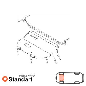 Захист двигуна для Audi 80 B3 1986-1991 KOLCHUGA Standart 1.9091.00 фото