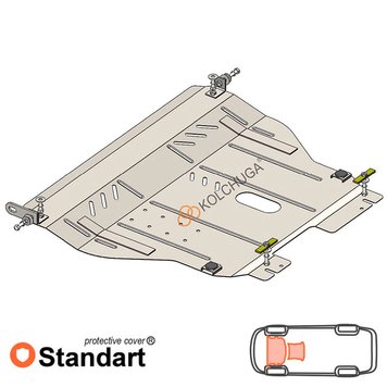 Захист двигуна і КПП для Ravon Nexia R3 2015- KOLCHUGA Standart 1.0946.00 фото