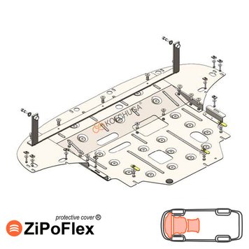 Захист двигуна, КПП і радіатора для Kia Soul III 2018- KOLCHUGA ZiPoFlex 2.1134.00 фото