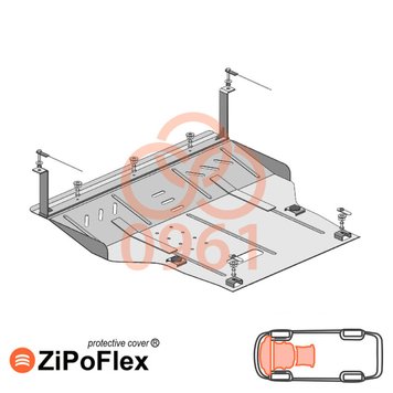 Захист двигуна, КПП і радіатора для Skoda Octavia I A4 1997-2010 KOLCHUGA ZiPoFlex 2.0961.00 фото