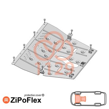 Захист двигуна і КПП для Jeep Cherokee KL 2013-2019 KOLCHUGA ZiPoFlex 2.1129.00 фото