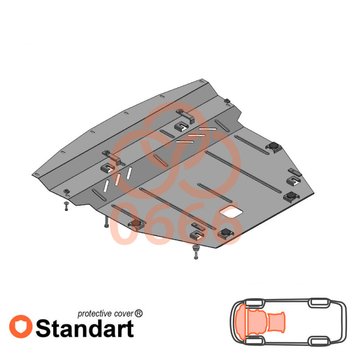 Захист двигуна, КПП і радіатора для Nissan Qashqai J11 2016- KOLCHUGA Standart 1.0666.00 фото