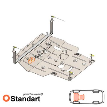 Захист двигуна і КПП для Faw Bestune T77 2020- KOLCHUGA Standart 1.1179.00 фото
