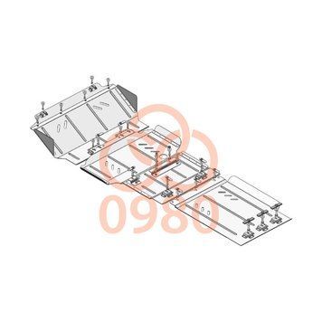 Захист двигуна, КПП, радіатора, роздатки і редуктора для Nissan Navara IV D23 2014-2019 KOLCHUGA Standart 1.0980.00 фото ##SPECS## Об'єм двигуна: V 2,3 DCI | Примітка: випуск автомобіля до 01.05.2019