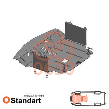Захист двигуна, КПП і радіатора для Hyundai Accent IV 2010-2018- KOLCHUGA Standart 1.0630.00 фото