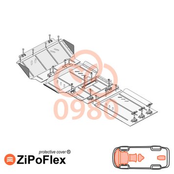 Захист двигуна, КПП, радіатора, роздатки і редуктора для Nissan Navara IV D23 2014-2019 KOLCHUGA ZiPoFlex 2.0980.00 фото