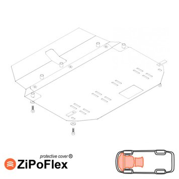 Захист двигуна, КПП і радіатора для Hyundai I-30 2007-2012 KOLCHUGA ZiPoFlex 2.0122.00 фото