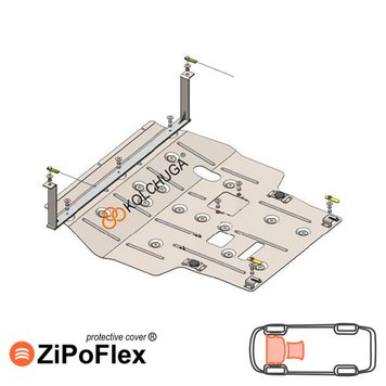 Захист двигуна і КПП для Faw Bestune T77 2020- KOLCHUGA ZiPoFlex 2.1179.00 фото