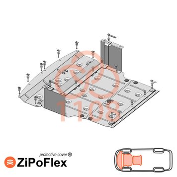 Захист двигуна, КПП і радіатора для Jac JS2 2021- KOLCHUGA ZiPoFlex 2.1108.00 фото