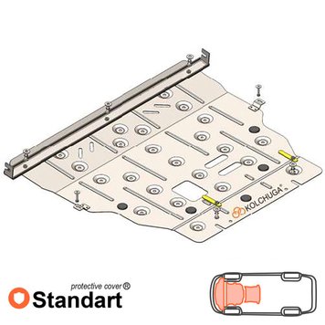 Захист двигуна, КПП і радіатора для Ford Kuga 2013-2020 KOLCHUGA Standart 1.1131.00 фото