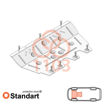 Захист двигуна і КПП для Jeep Cherokee KL Trailhawk 2013-2019 KOLCHUGA Standart 1.1103.00 фото