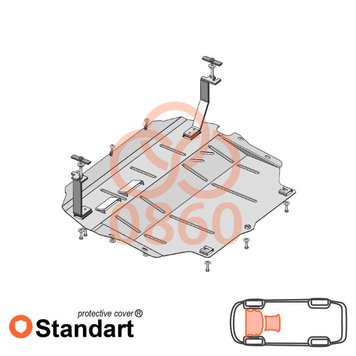 Захист двигуна і КПП для Volkswagen Passat B7 WeBasto 2010-2015 KOLCHUGA Standart 1.0860.00 фото