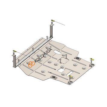 Захист двигуна і КПП для Faw Bestune T77 2020- KOLCHUGA WhiteCover 4.1179.00 фото ##SPECS## Об'єм двигуна: V- 1,5i | Примітка: робот