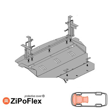 Захист двигуна, КПП і радіатора для Infiniti FX 35 2003-2008 KOLCHUGA ZiPoFlex 2.0050.01 фото