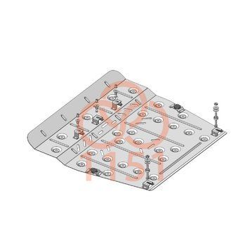 Захист двигуна, КПП і радіатора для Toyota Venza I 2008-2017 KOLCHUGA ZiPoFlex 2.1151.00 фото ##SPECS## Об'єм двигуна: V-всі | Примітка: захист збільшеної площі, встановлення з використанням клепальних гайок