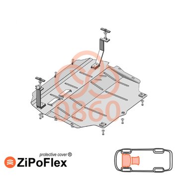 Захист двигуна і КПП для Volkswagen Passat B7 WeBasto 2010-2015 KOLCHUGA ZiPoFlex 2.0860.00 фото