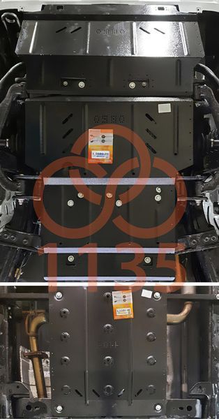 Защита двигателя, КПП, радиатора, раздатки и редуктора для Nissan Navara IV D23 2014-2019 KOLCHUGA Standart 1.1135.00 фото ##SPECS## Объем двигателя: V 2,5 YD25DDTi I4-T 163/190 л.с. | Примечание: сборка Тайланд / МКПП