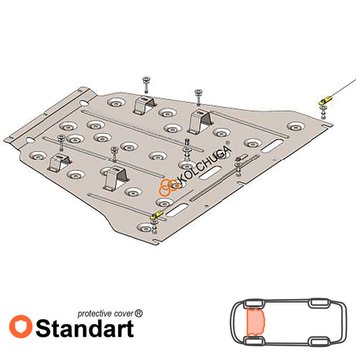 Захист патрубків в передній частині для Smart Fortwo Electric Drive 4 2017- KOLCHUGA Standart 1.1188.00 фото