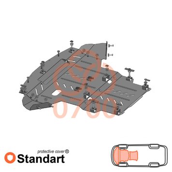 Захист двигуна, КПП і радіатора для Audi A4 B6 2000-2004 KOLCHUGA Standart 1.0700.00 фото