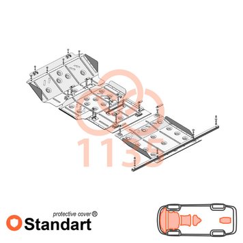 Захист двигуна, КПП, радіатора, роздатки і редуктора для Nissan Navara IV D23 2014-2019 KOLCHUGA Standart 1.1135.00 фото