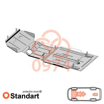 Захист двигуна, КПП, редуктора і роздатки для Ford Ranger 2019-2022 KOLCHUGA Standart 1.0974.00 фото