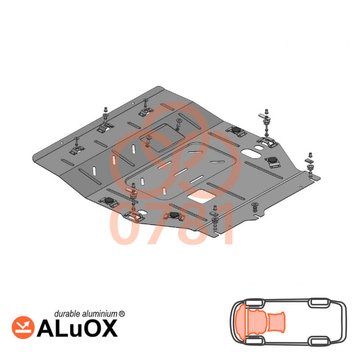 Захист двигуна, КПП і радіатора для Mitsubishi Outlander III рестайлінг 2015-2020 KOLCHUGA ALuOX 3.0781.00 фото