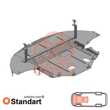 Захист двигуна, КПП і радіатора для Hyundai Sonata LF 2015-2019 KOLCHUGA Standart 1.0695.00 фото