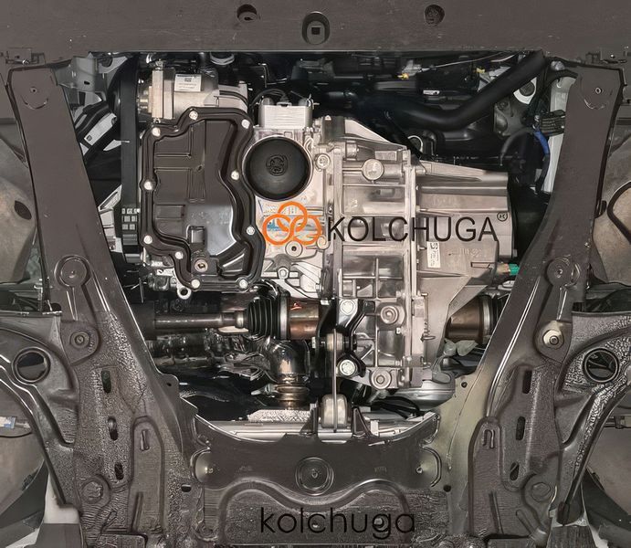 Захист двигуна і КПП для Renault Kardian 2023- KOLCHUGA WhiteCover 4.1403.00 фото ##SPECS## Об'єм двигуна: V-всі | Примітка: